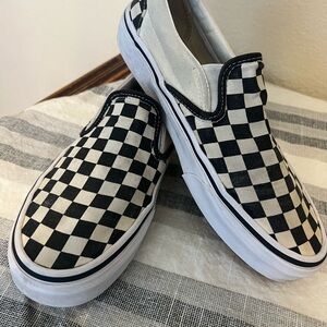 Vans Black and White Checkered Slip-On Sneakers